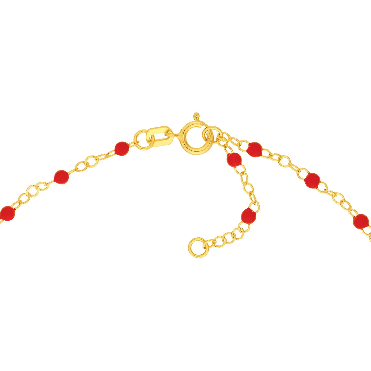 14K Yellow Gold Enamel Bead Chain Necklace