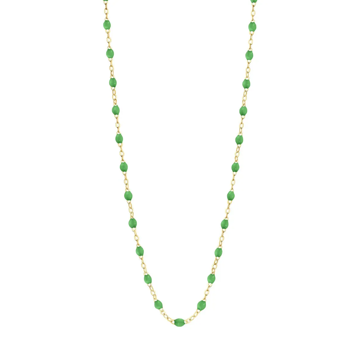 14K Yellow Gold Enamel Bead Chain Necklace
