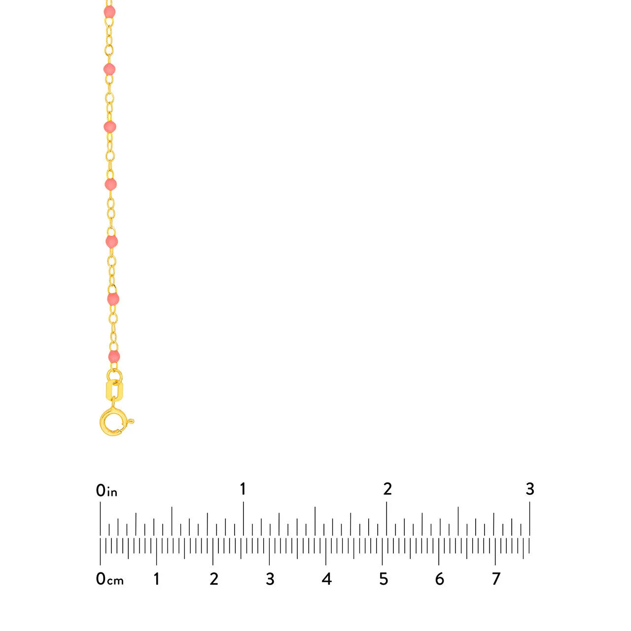 14K Yellow Gold Enamel Bead Chain Necklace