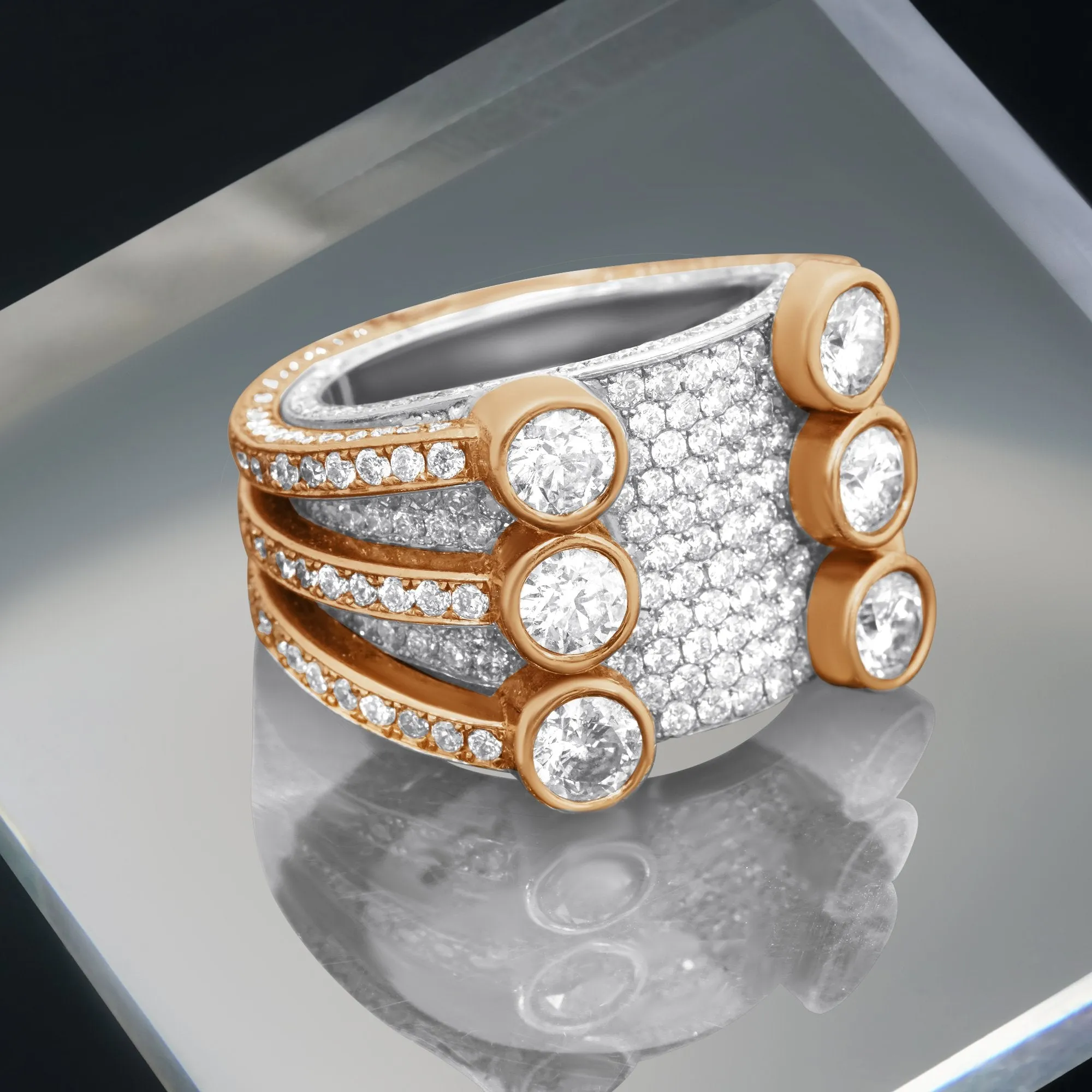 14k Yellow Gold Majestic Diamond Eternity Band 4.04 Ctw