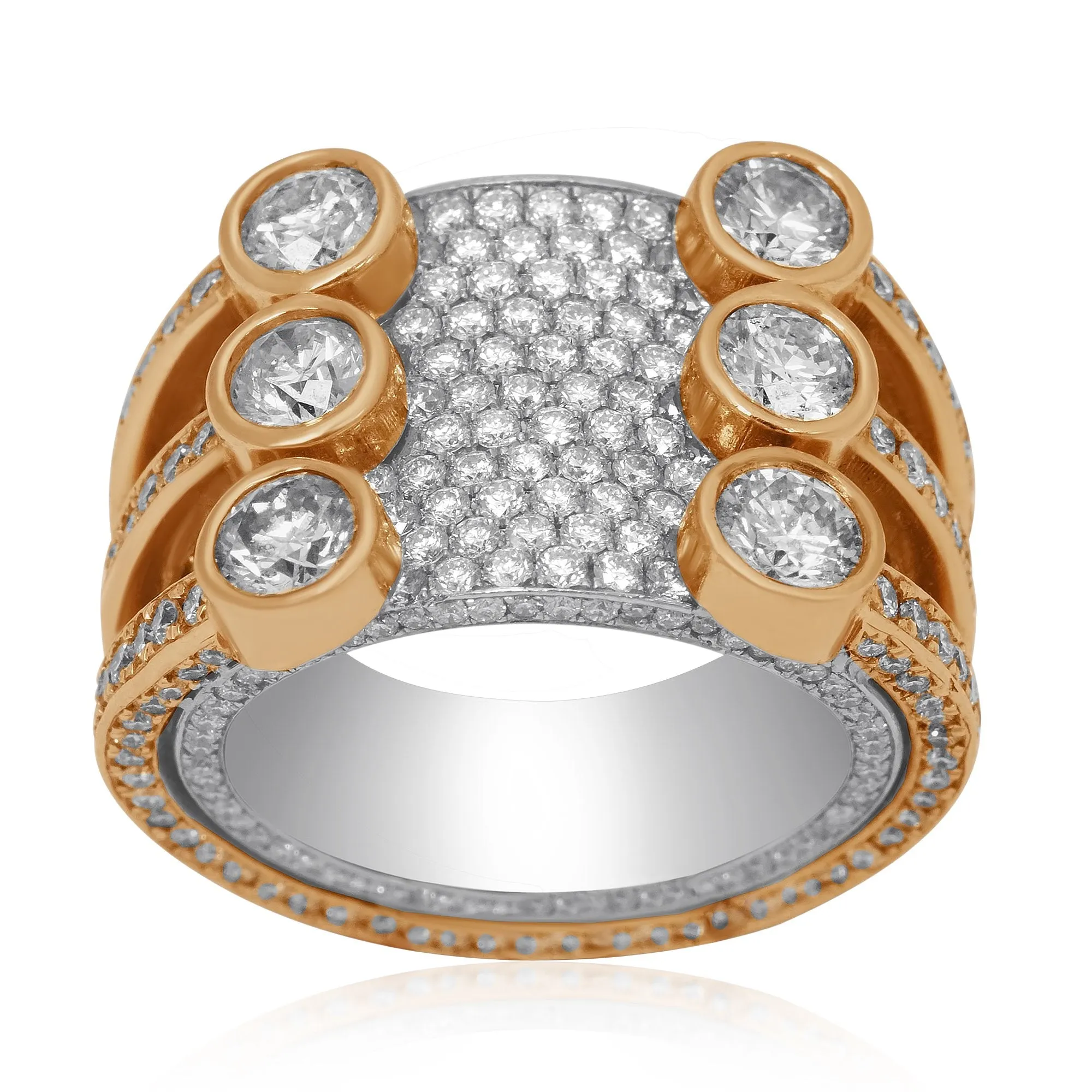 14k Yellow Gold Majestic Diamond Eternity Band 4.04 Ctw