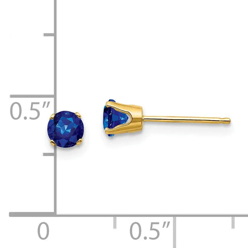 14k Yellow Gold Sapphire Birthstone Earrings