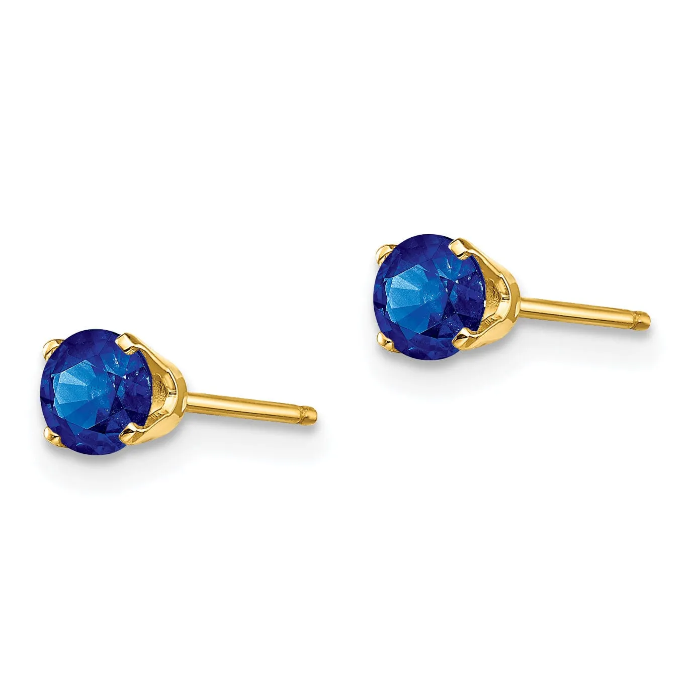 14k Yellow Gold Sapphire Birthstone Earrings