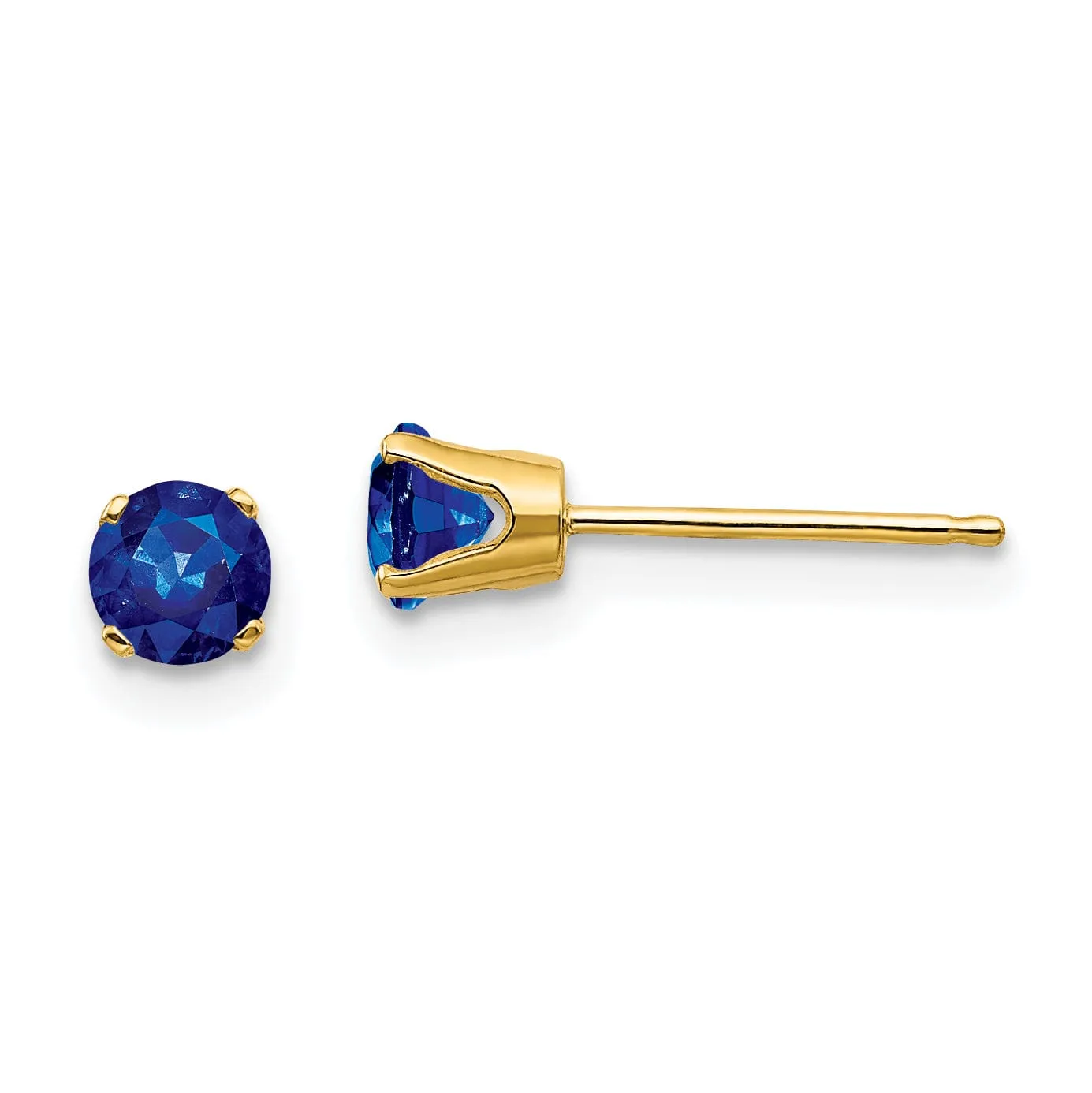 14k Yellow Gold Sapphire Birthstone Earrings