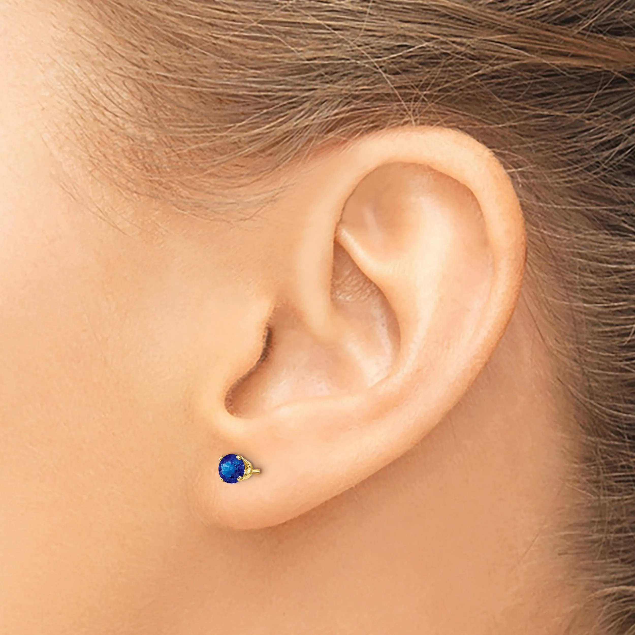 14k Yellow Gold Sapphire Birthstone Earrings