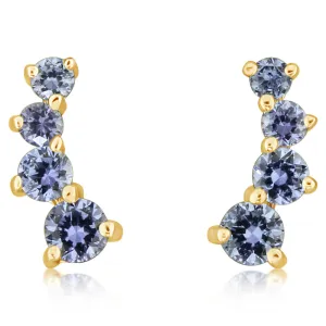 14K Yellow Gold Yogo Sapphire Earrings
