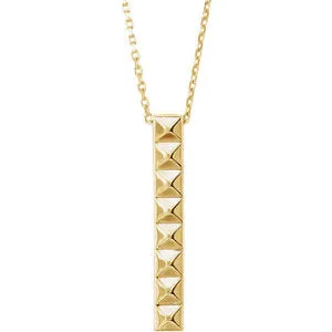 14K Yellow Pyramid Bar 24" Necklace