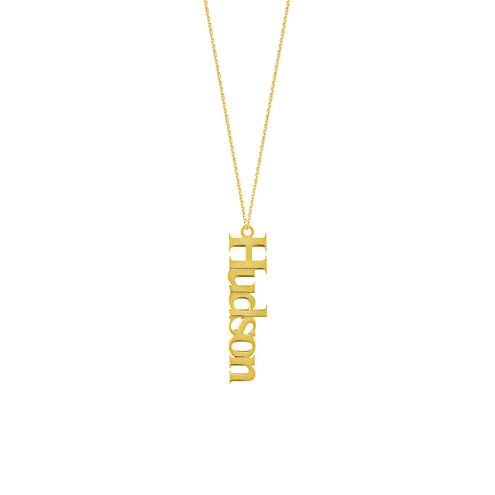 14kt Gold Classic Horizontal Nameplate Necklace