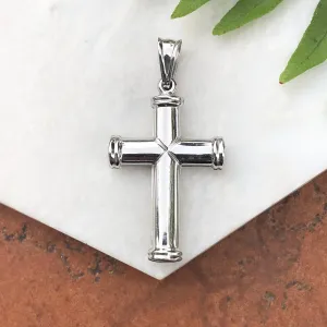 14KT White Gold Polished Large Cross Pendant