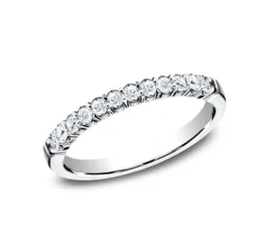 14kt White Gold Round Diamond Crescent Eternity Band - 0.24ct