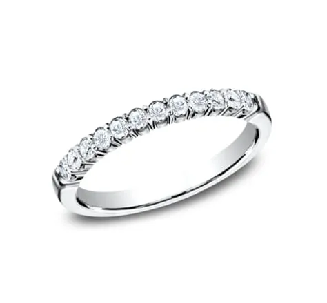 14kt White Gold Round Diamond Crescent Eternity Band - 0.24ct