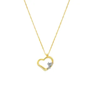 14kt Yellow and White Gold Angel Heart Necklace