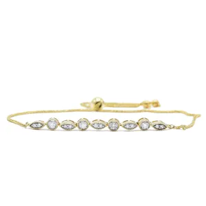 14kt Yellow Gold Adjustable Diamond Bracelet