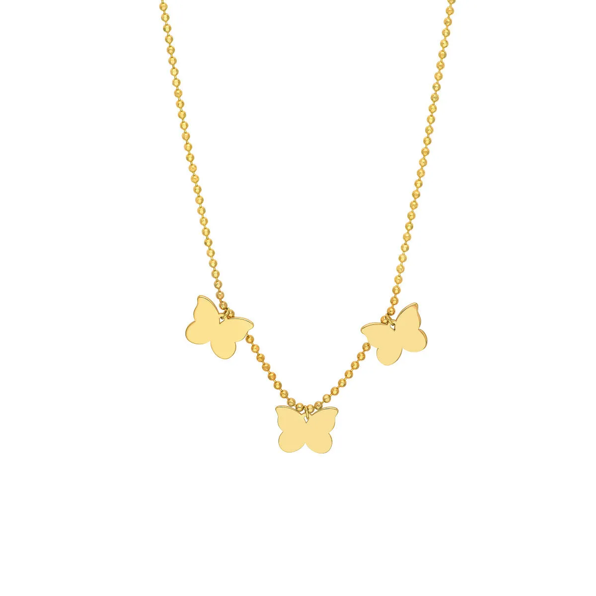 14kt Yellow Gold Children's Butterfly Pendant Necklace