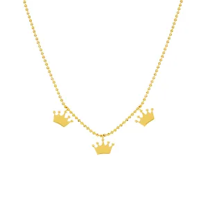 14kt Yellow Gold Children's Crown Pendant Necklace