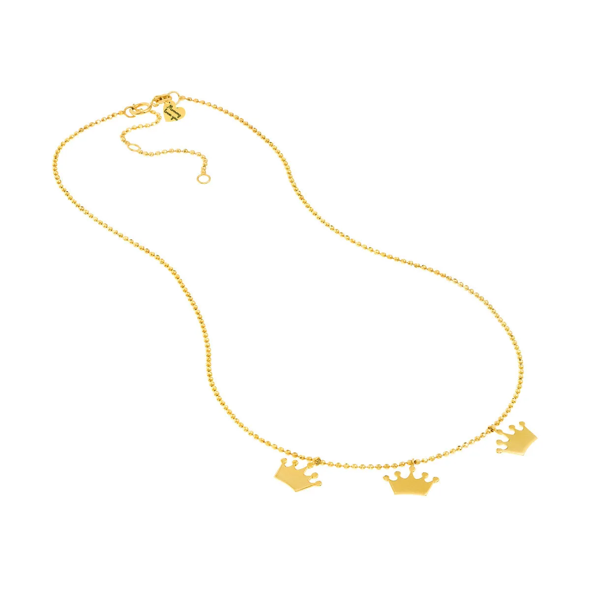 14kt Yellow Gold Children's Crown Pendant Necklace