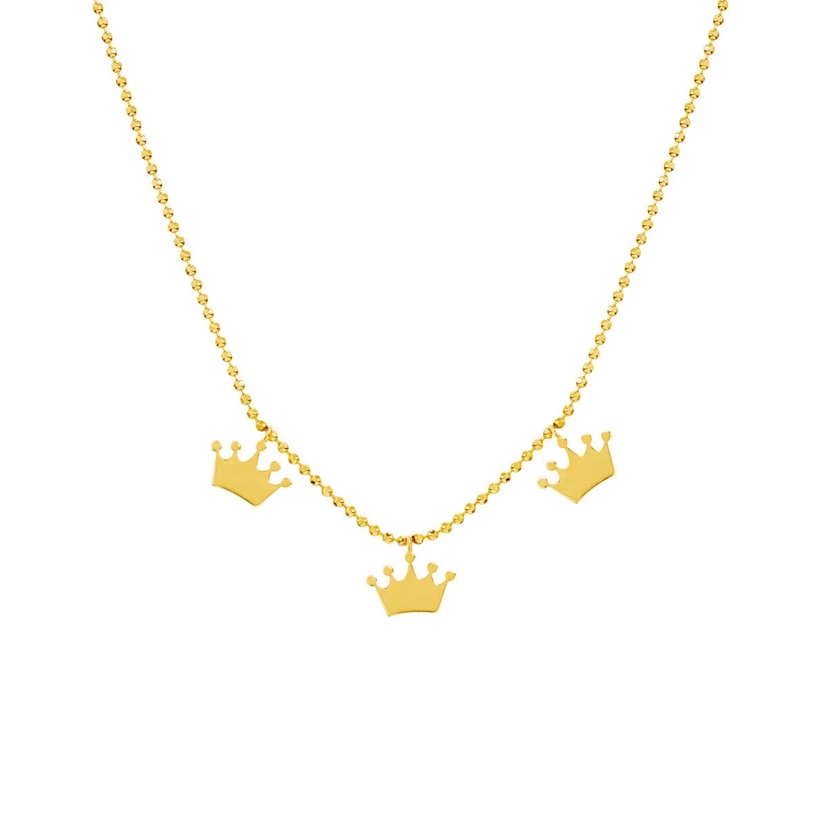 14kt Yellow Gold Children's Crown Pendant Necklace