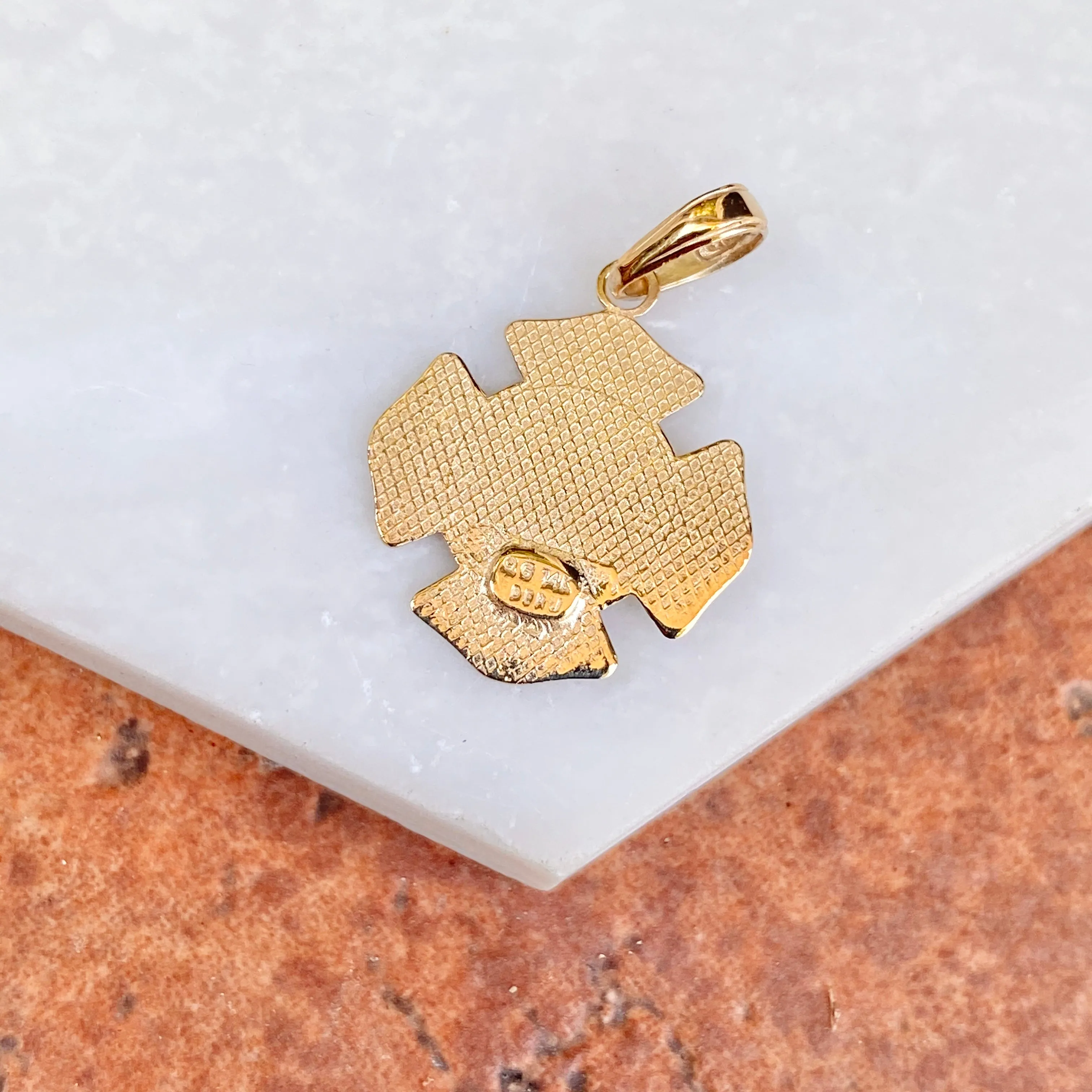 14KT Yellow Gold Saint Florian Badge Pendant 23mm