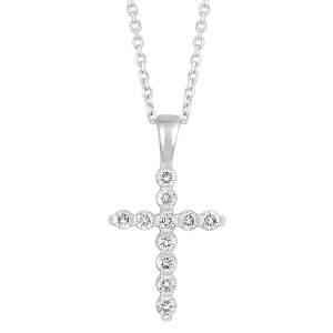 14KTW Diamond Cross Fashion Pendant 1/4Ct