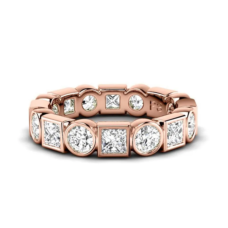 1.50 CT Round & Princess Cut Diamonds - Eternity Ring