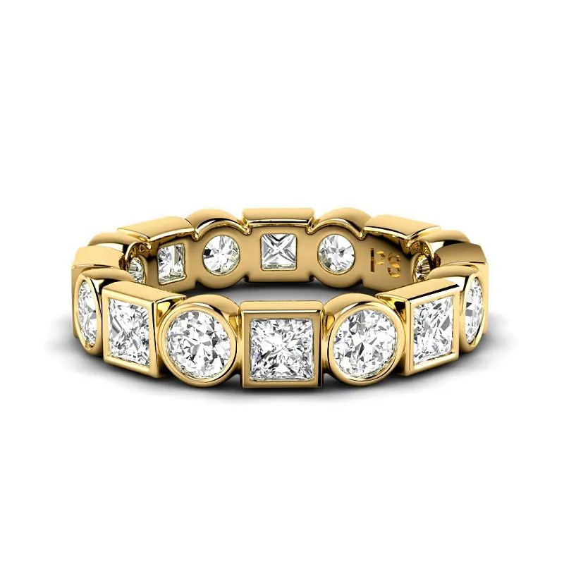 1.50 CT Round & Princess Cut Diamonds - Eternity Ring