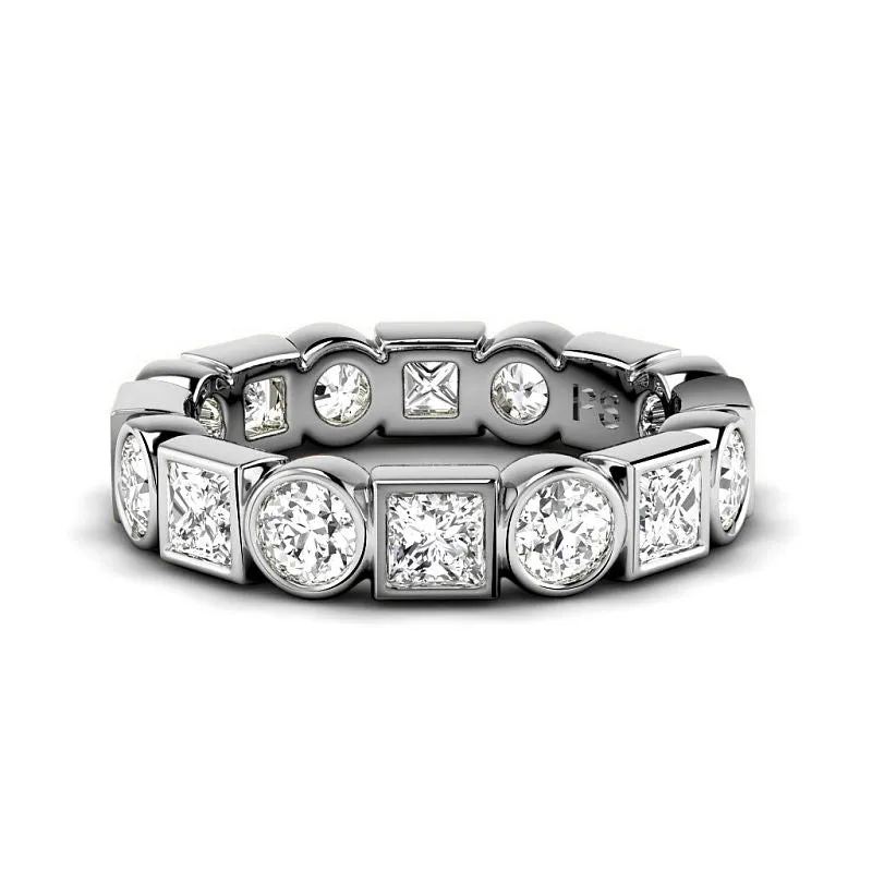 1.50 CT Round & Princess Cut Diamonds - Eternity Ring