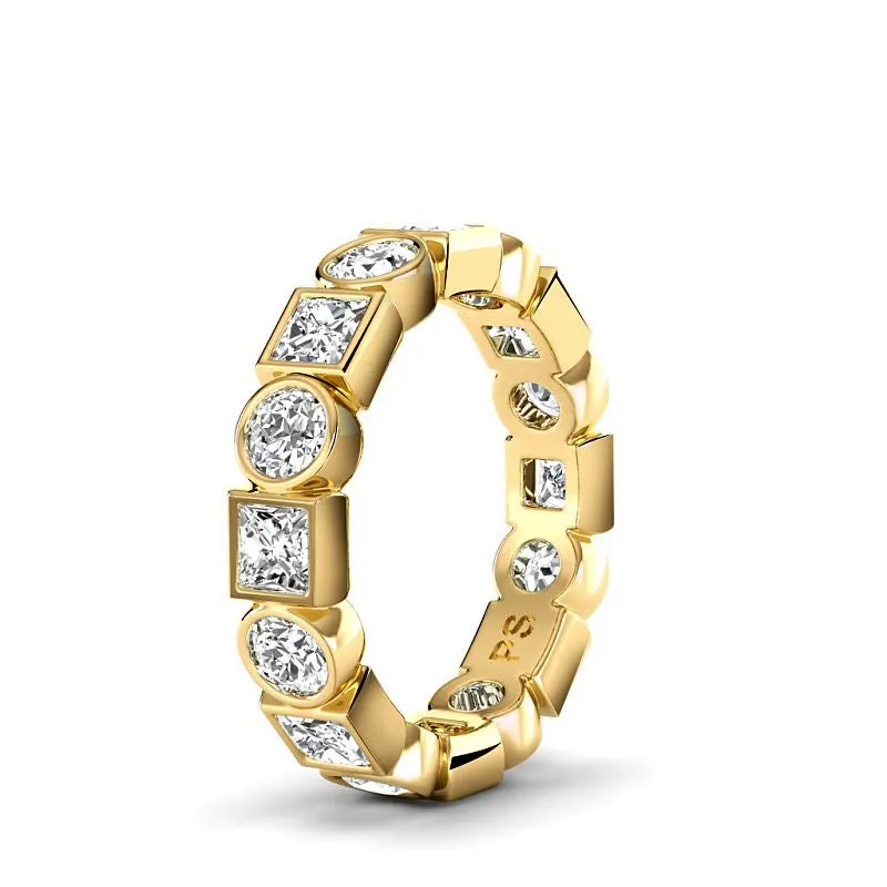 1.50 CT Round & Princess Cut Diamonds - Eternity Ring