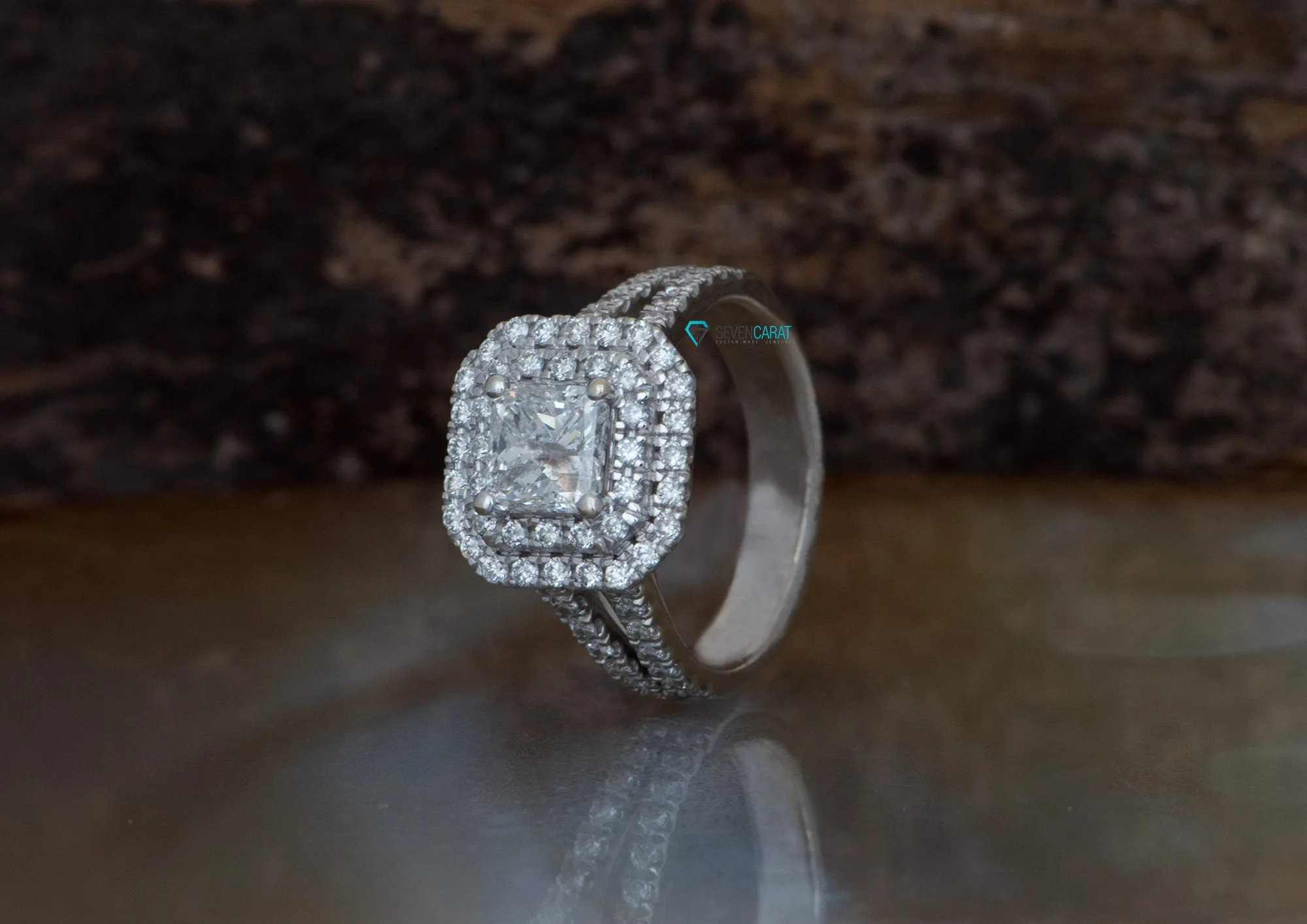 1.5ct Halo diamond ring