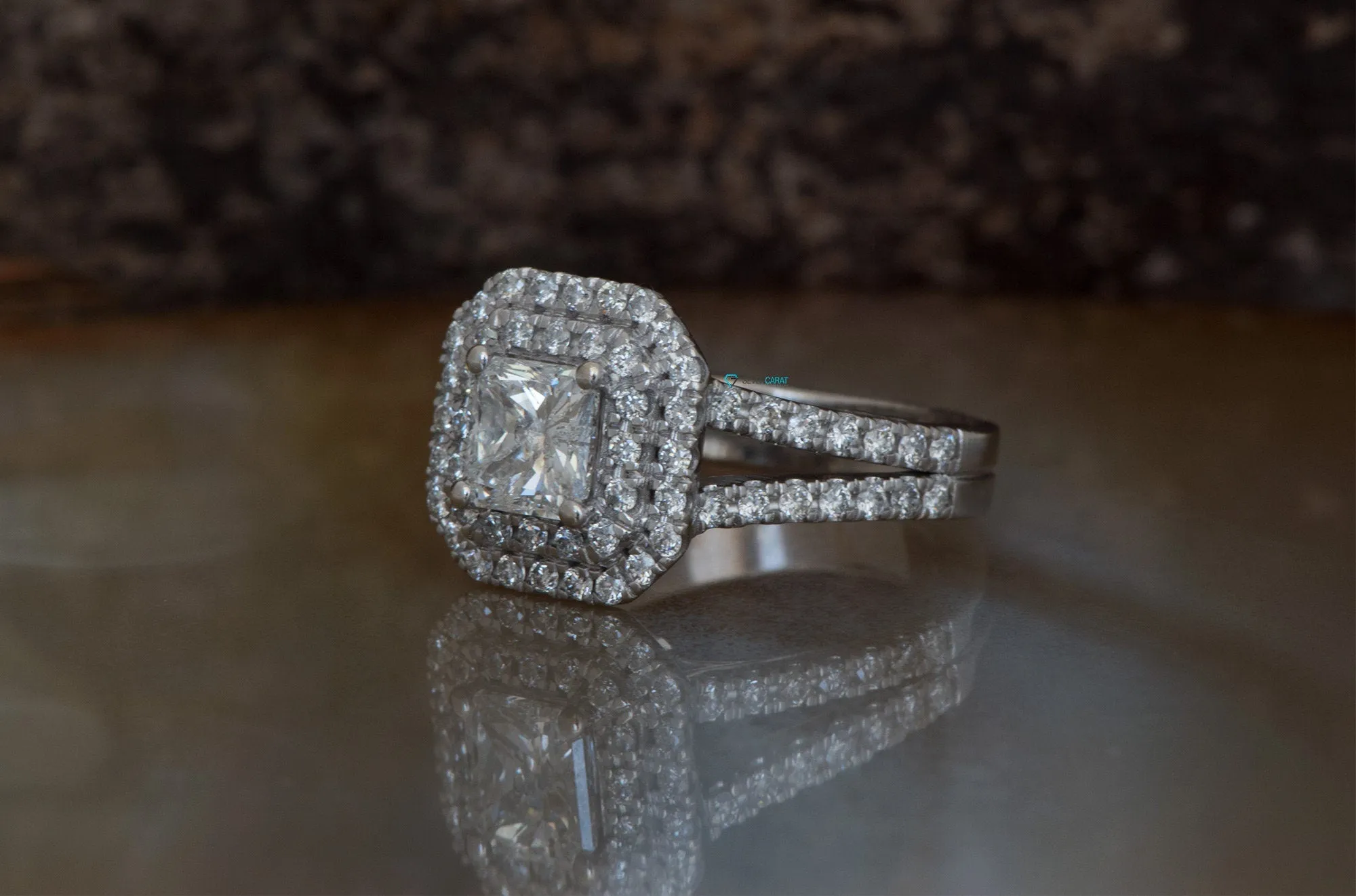 1.5ct Halo diamond ring