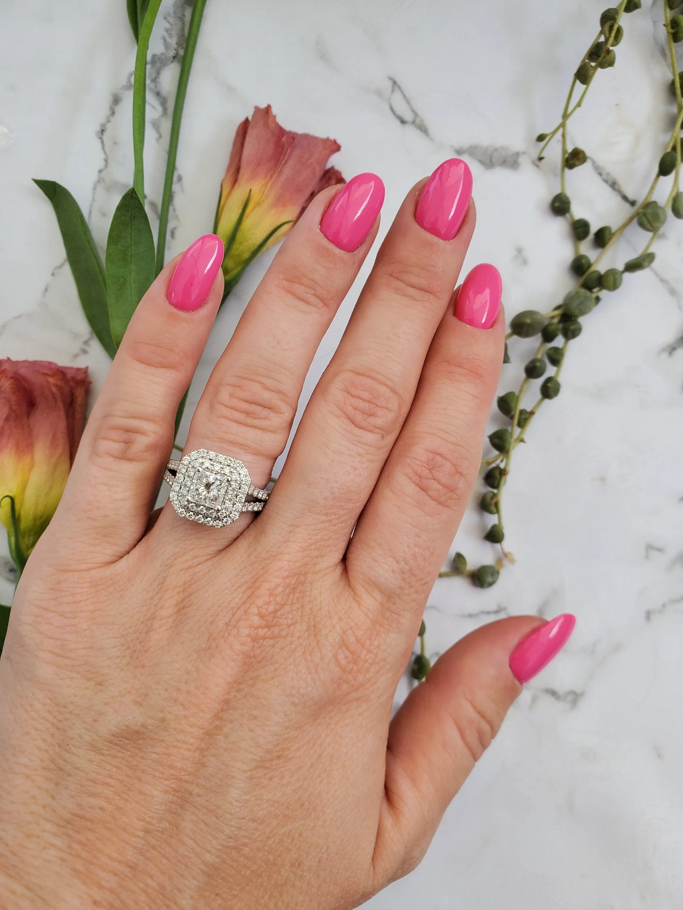 1.5ct Halo diamond ring