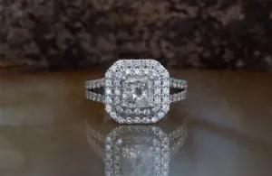 1.5ct Halo diamond ring