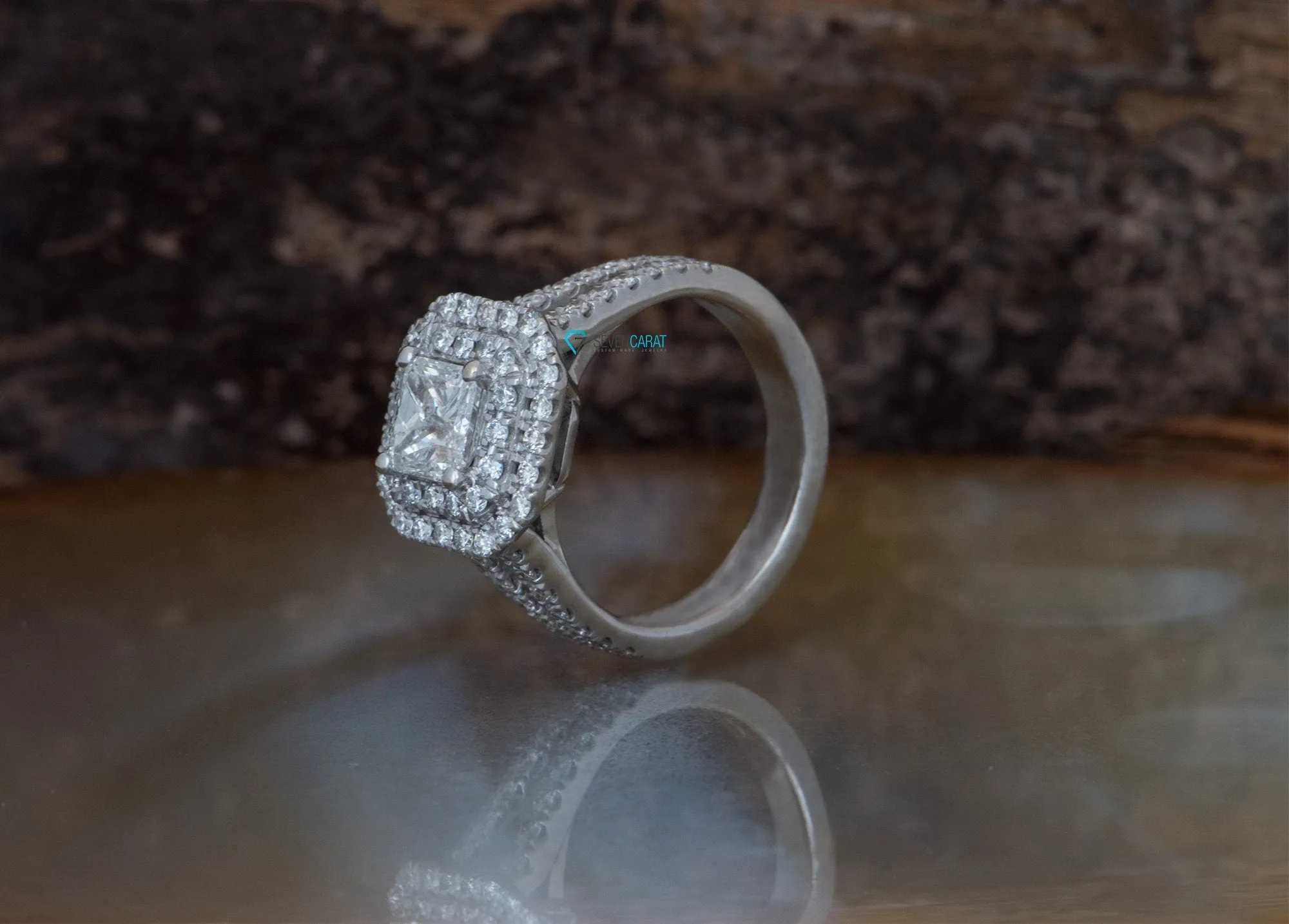 1.5ct Halo diamond ring