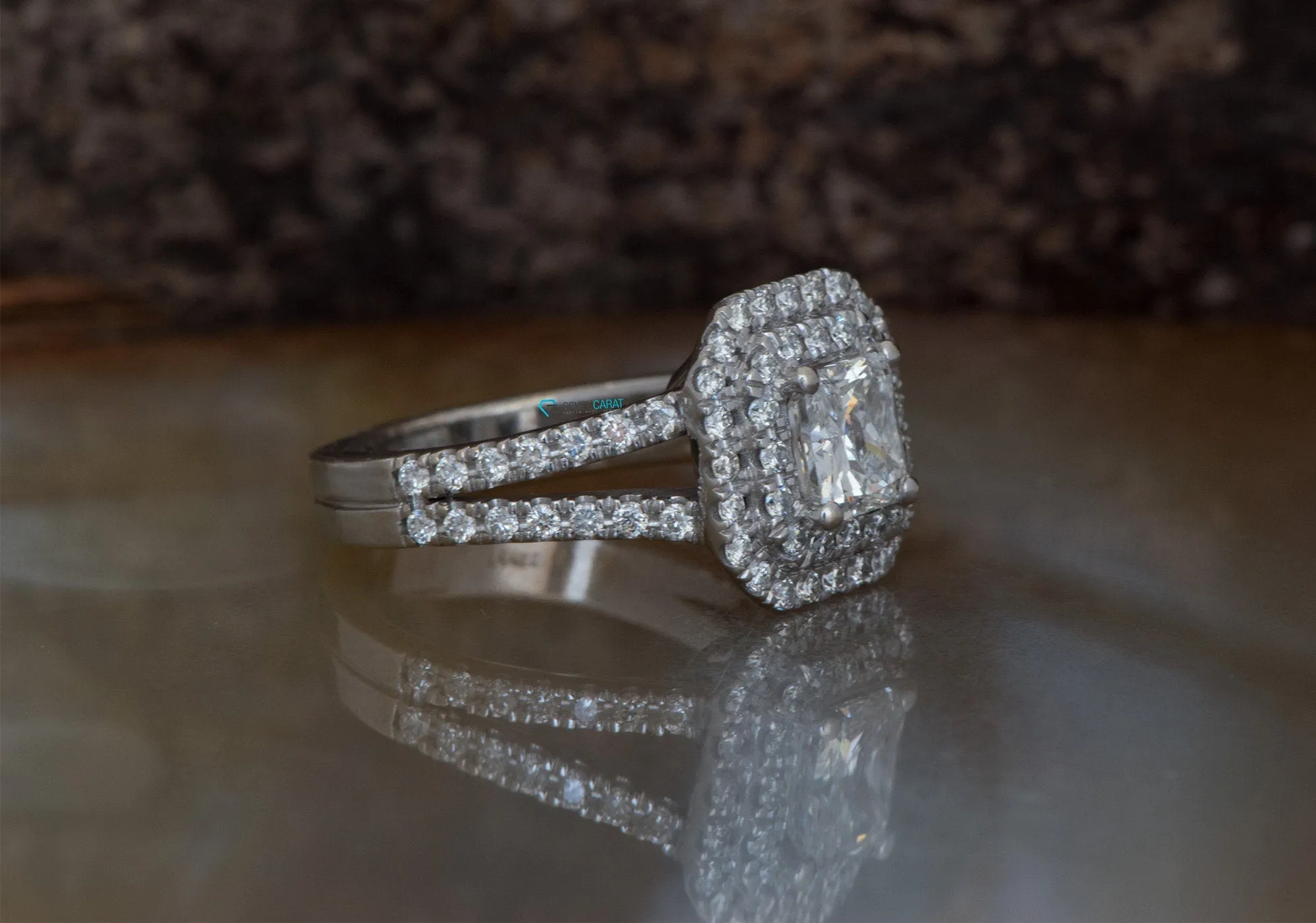1.5ct Halo diamond ring
