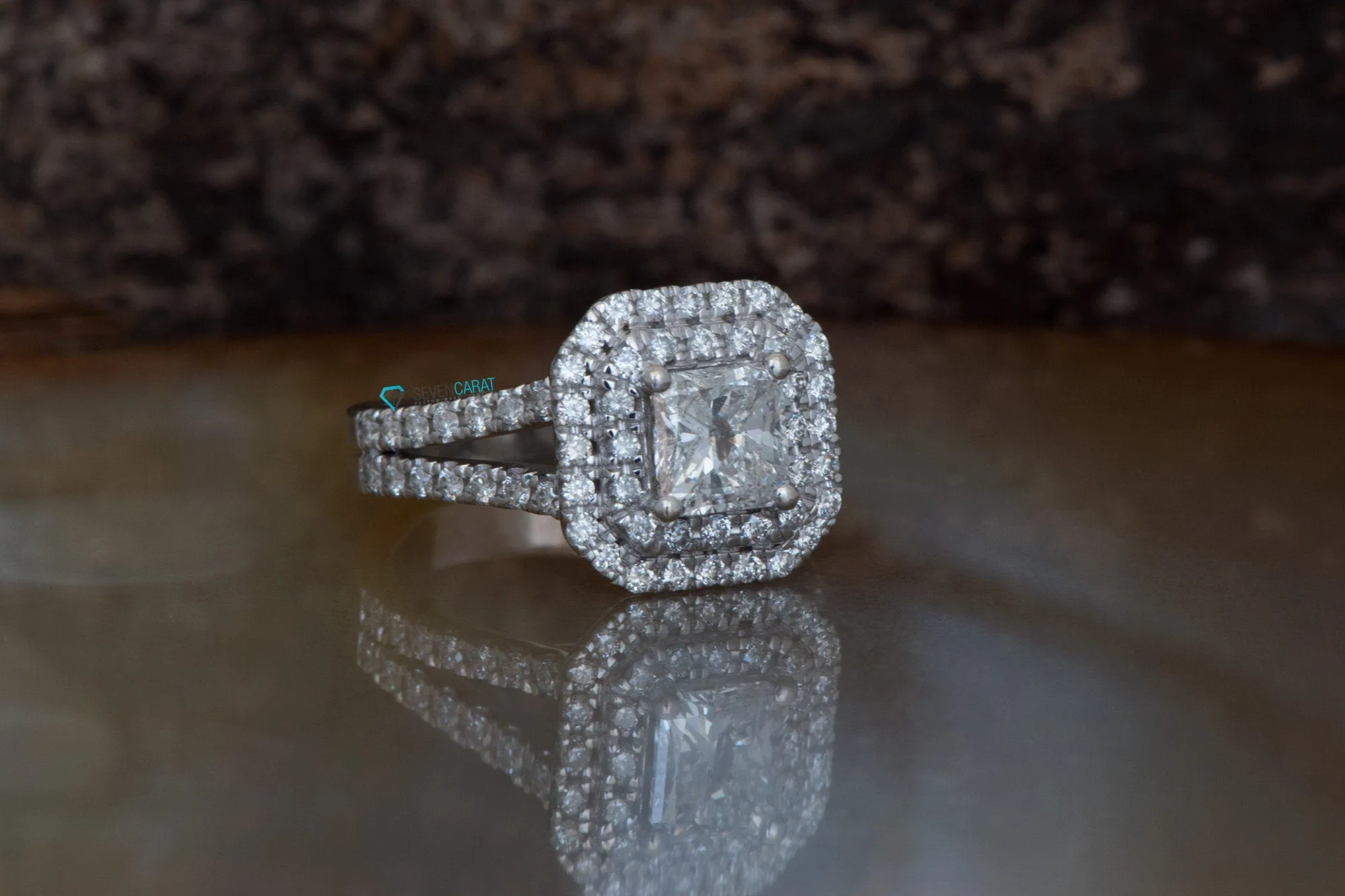 1.5ct Halo diamond ring