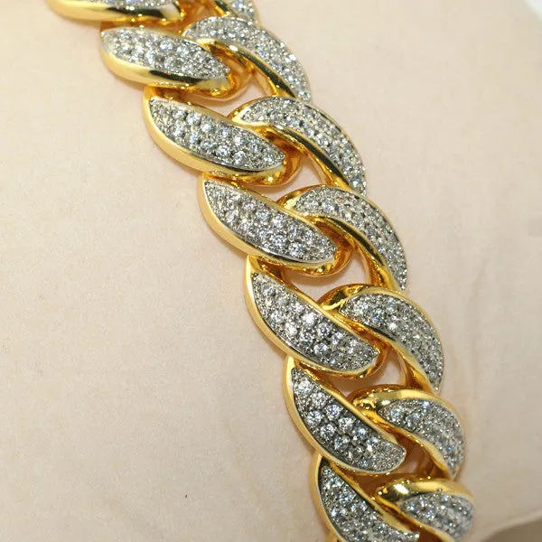 15mm Iced Gold Plated Miami Cuban Bracelet
