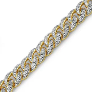 15mm Iced Gold Plated Miami Cuban Bracelet