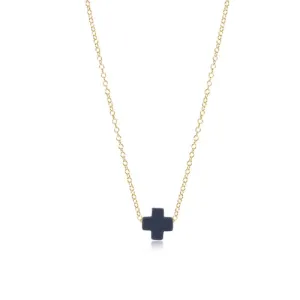 16" Cross Necklace in Navy