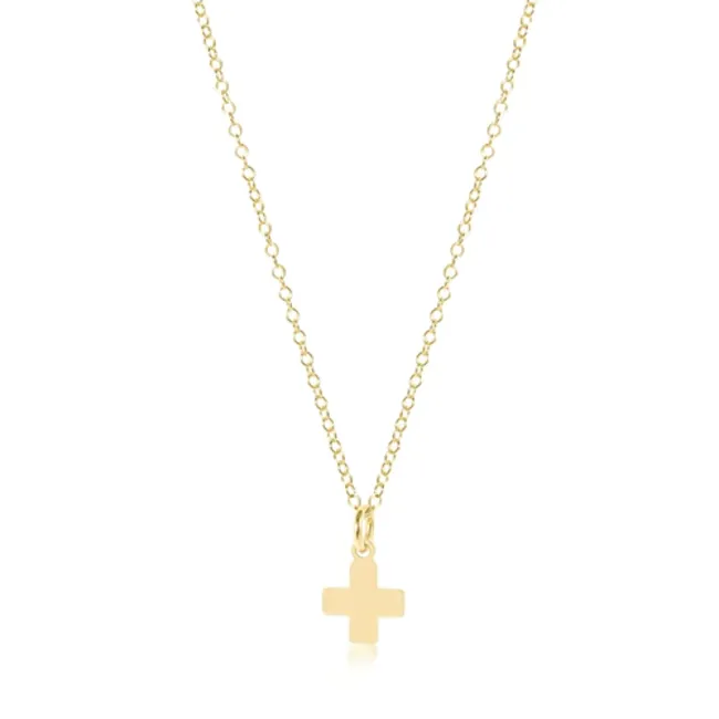 16" Necklace Gold Signature Cross Charm