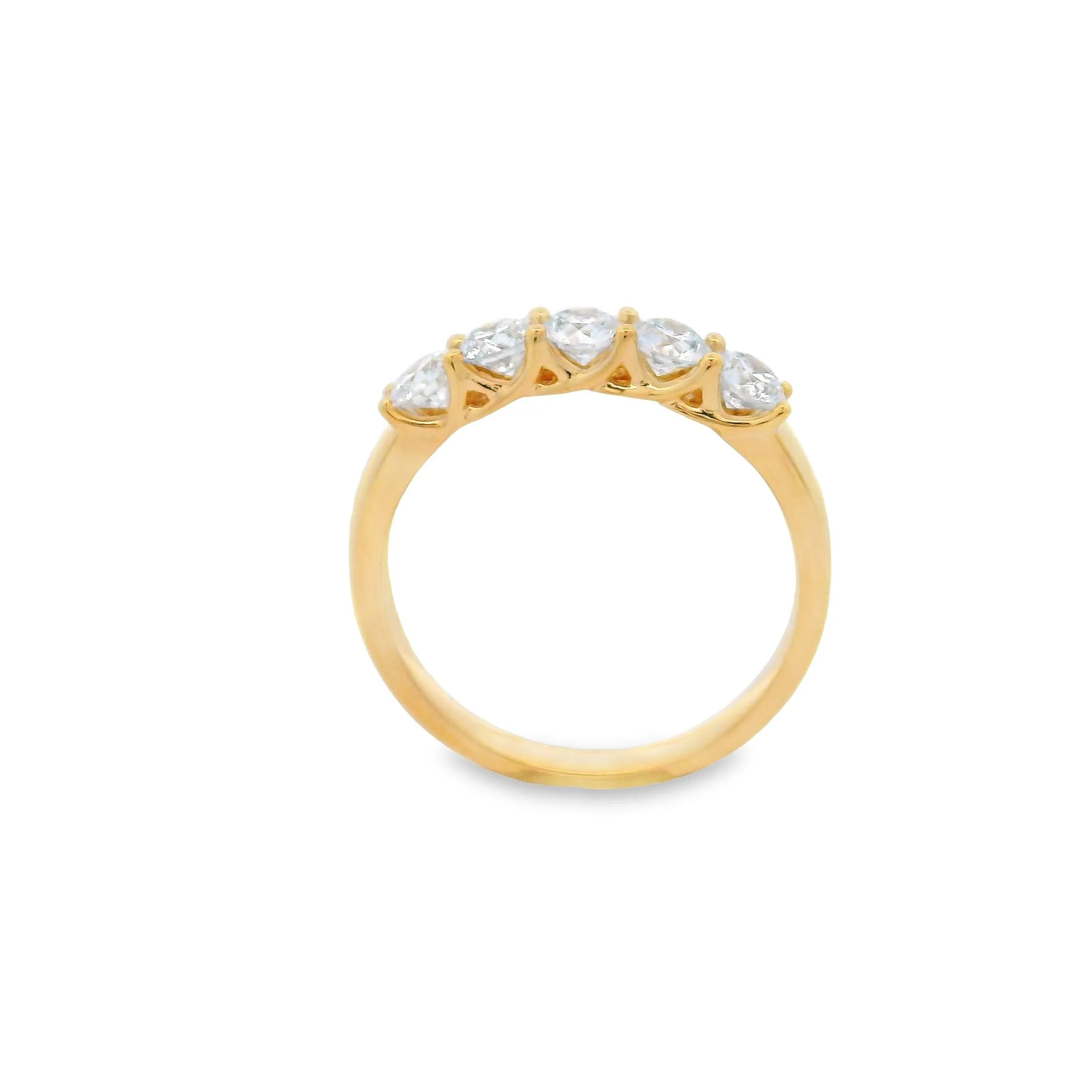 18ct Yellow Gold Round Lab Grown Diamond Claw Set Eternity Wedding Band TDW= 0.85ct