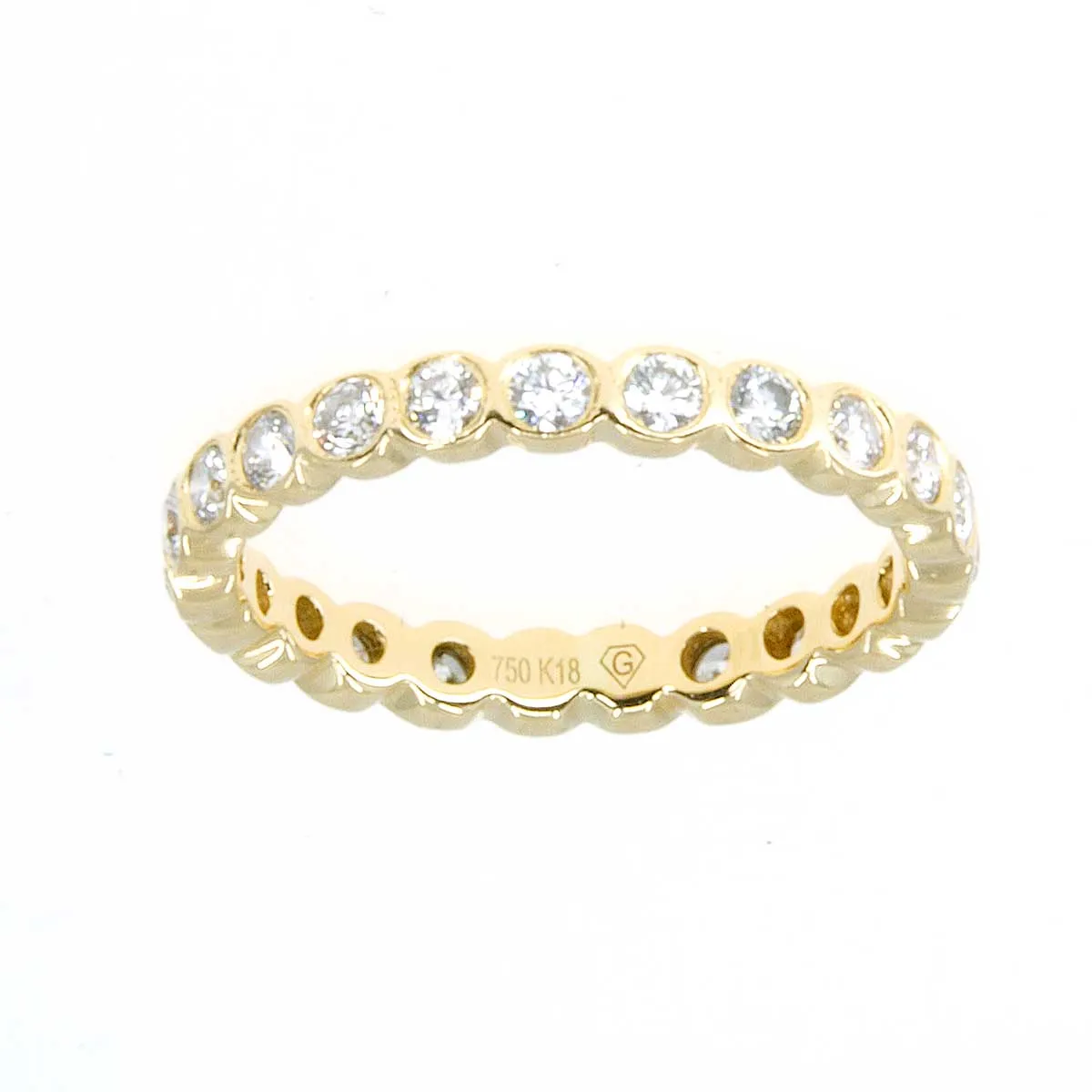 18k Bezel Set Diamond Eternity Band Ring