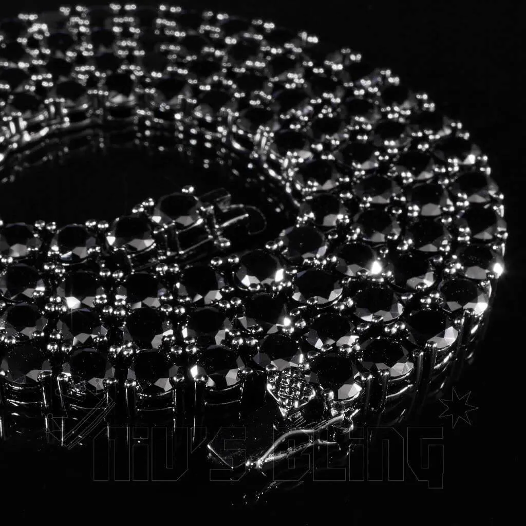 18k Black Gold 1 Row 5MM Iced Chain