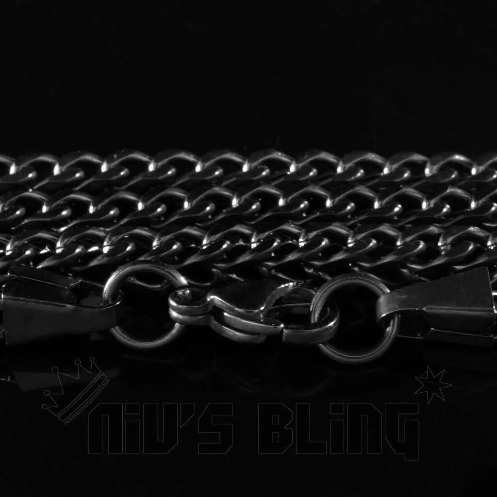 18K Black Gold 4mm Franco Chain