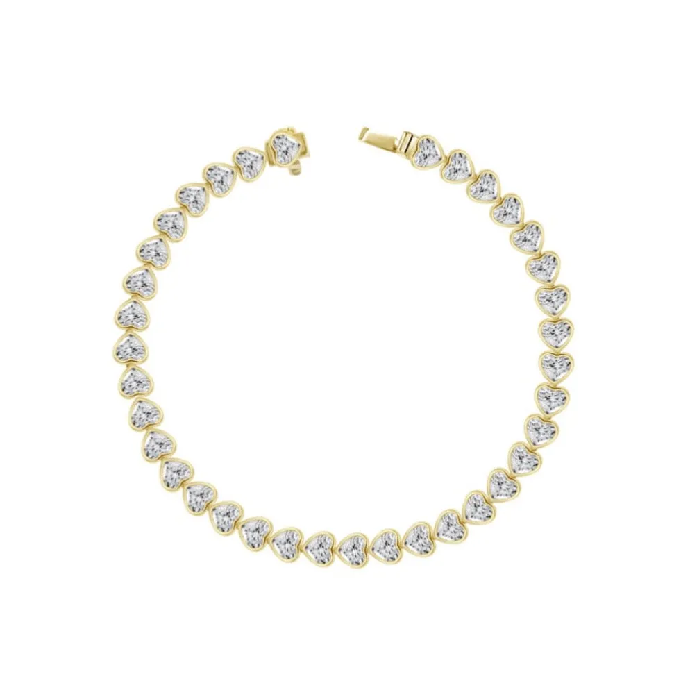 18K Diamond Bezeled Heart Bracelet