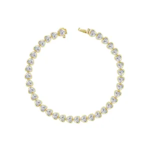 18K Diamond Bezeled Heart Bracelet