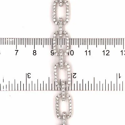 18K Diamond Link Bracelet White Gold
