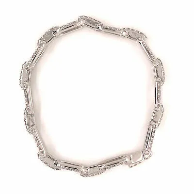 18K Diamond Link Bracelet White Gold