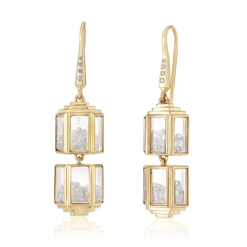 18K Gold "Torre" Diamond "Shake" Earrings