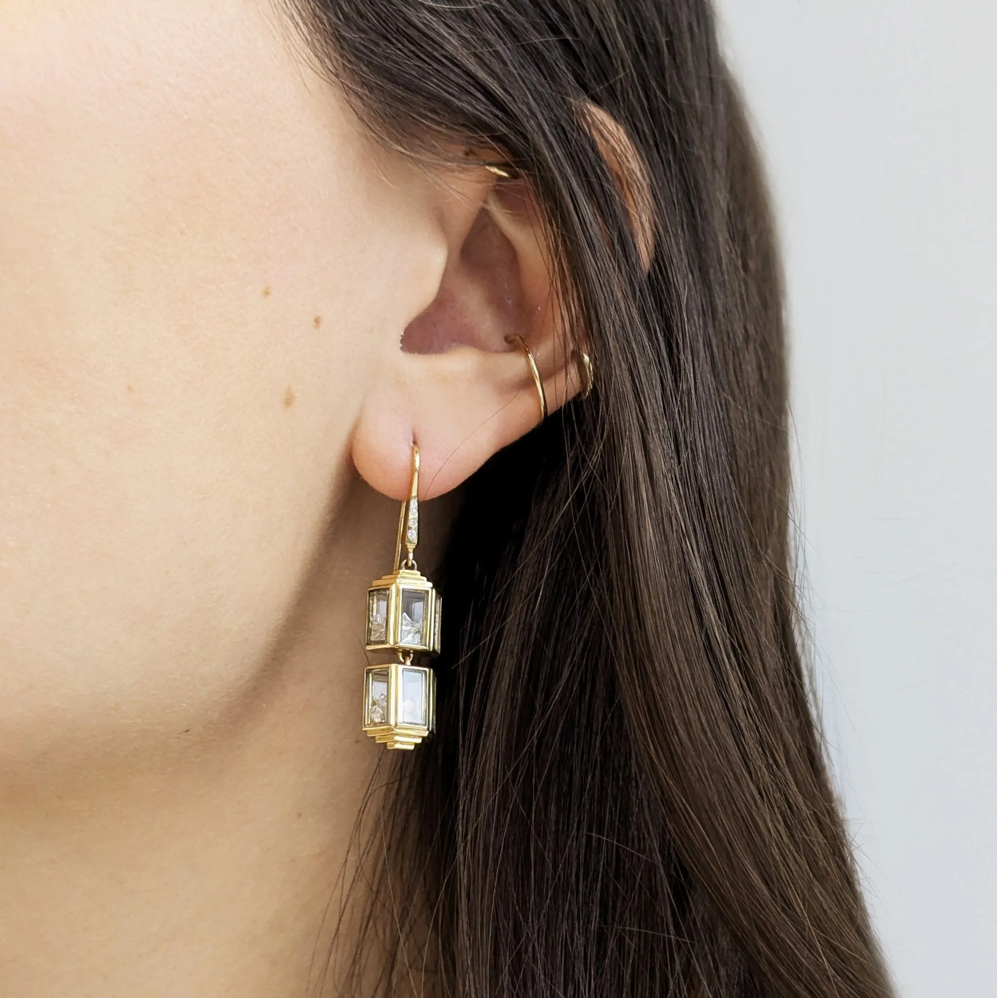 18K Gold "Torre" Diamond "Shake" Earrings