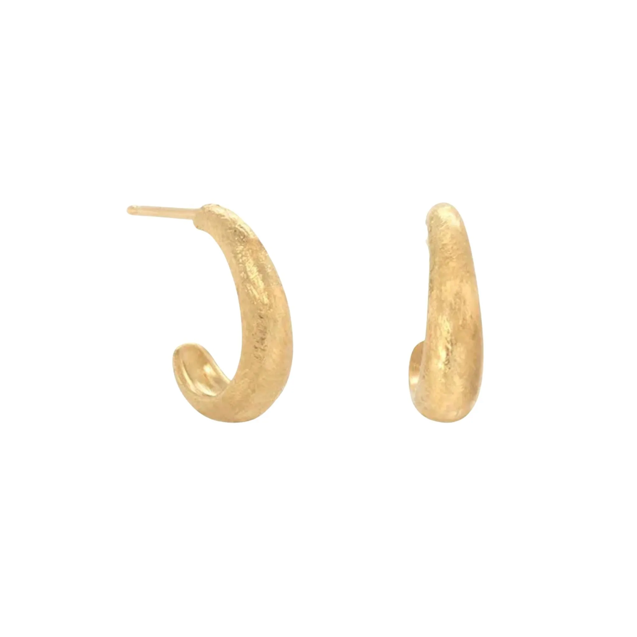 18K Gold Teardrop "Boulder" Hoop Earrings