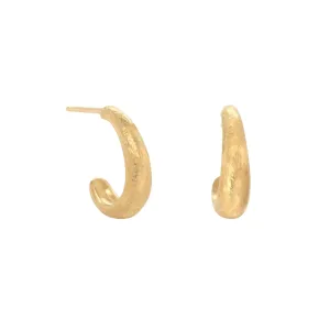 18K Gold Teardrop "Boulder" Hoop Earrings